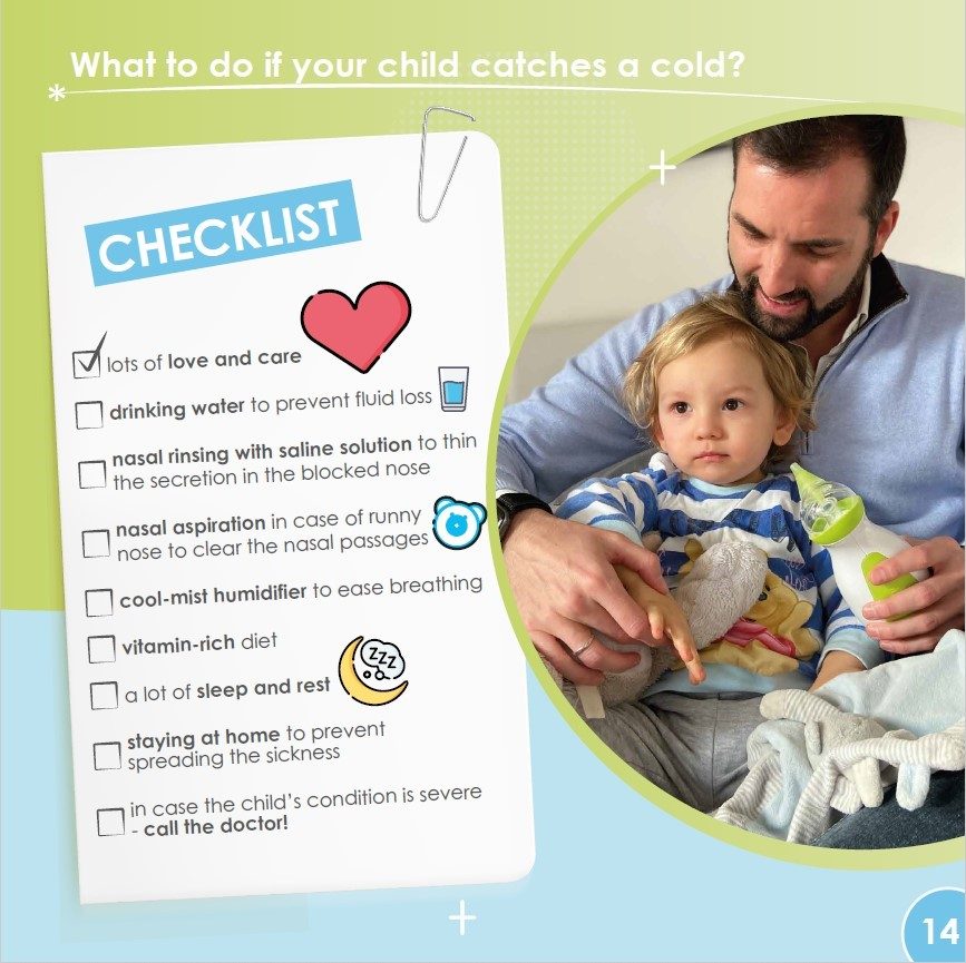 List about what to do when your child catches a cold